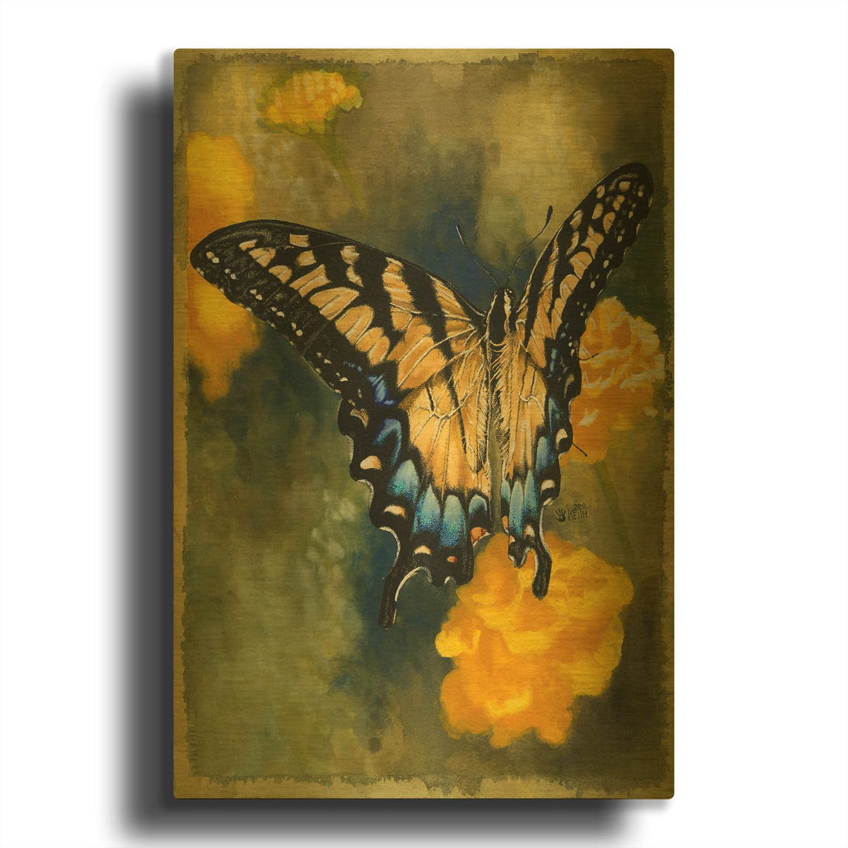 'Delicate Belle' By Barbara Keith Gold Metal Wall Art