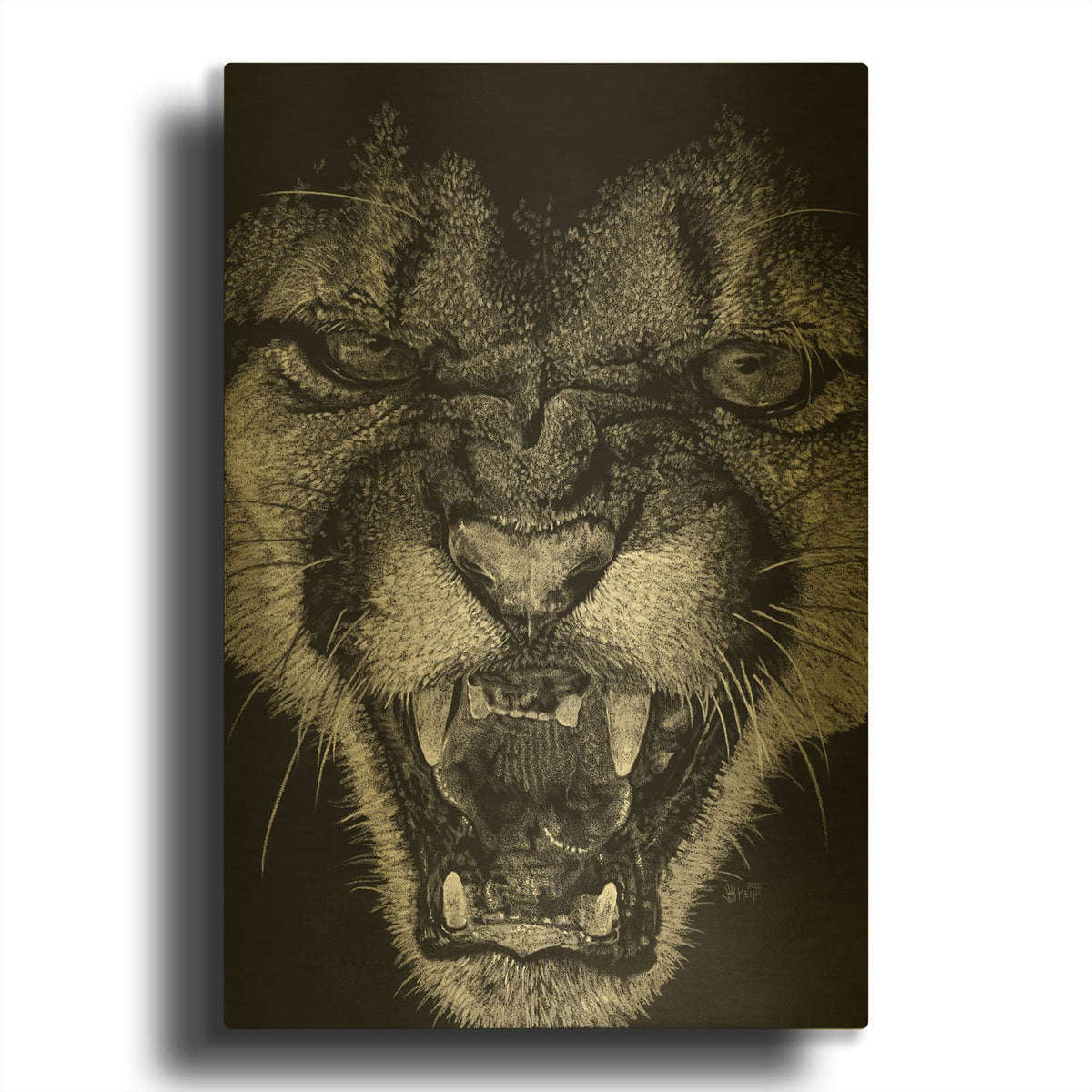 'Fury' By Barbara Keith Gold Metal Wall Art