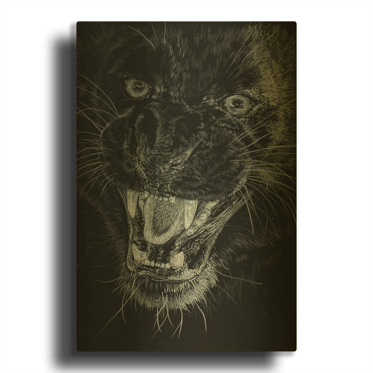 'Wrath' By Barbara Keith Gold Metal Wall Art