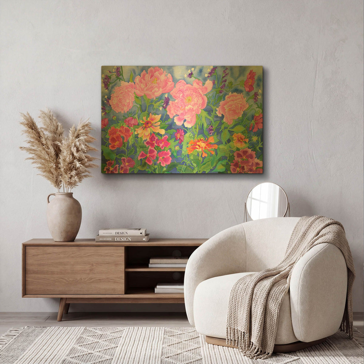 'Peony Magic' By Carissa Luminess Gold Metal Wall Art