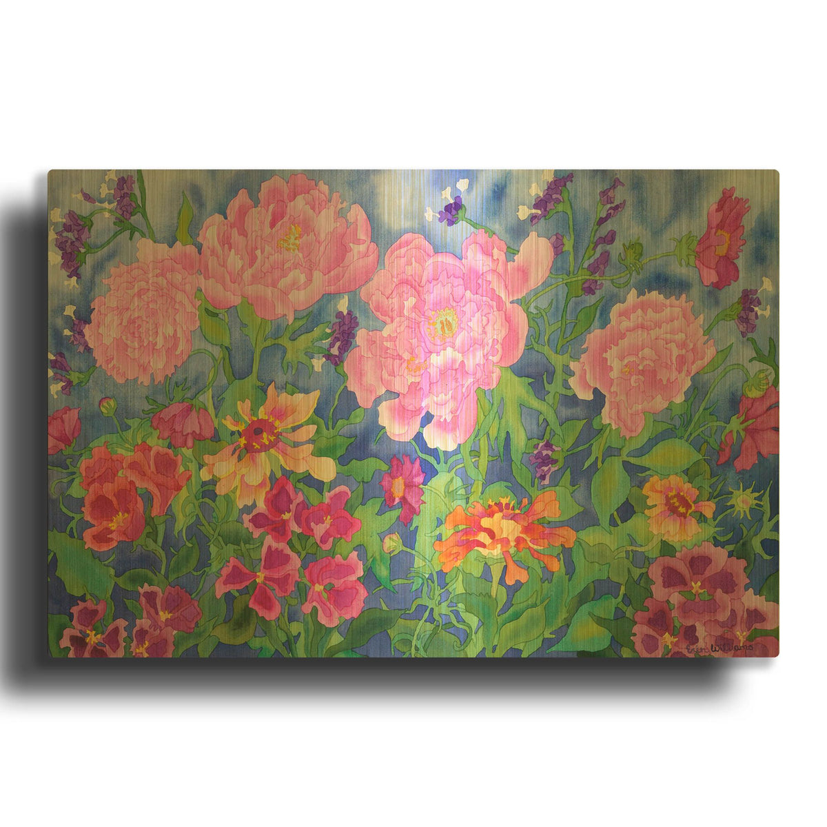 'Peony Magic' By Carissa Luminess Gold Metal Wall Art