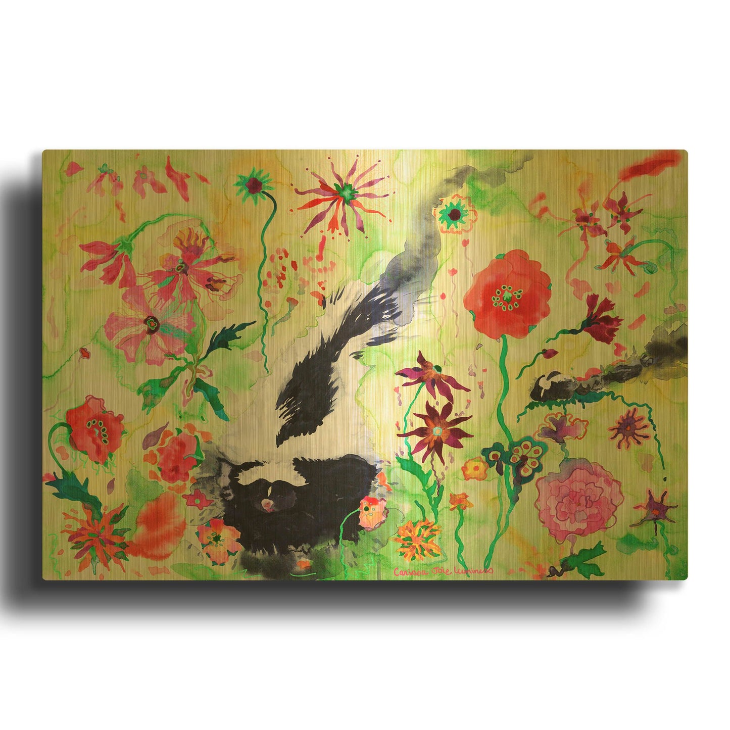 'Skunk' By Carissa Luminess Gold Metal Wall Art