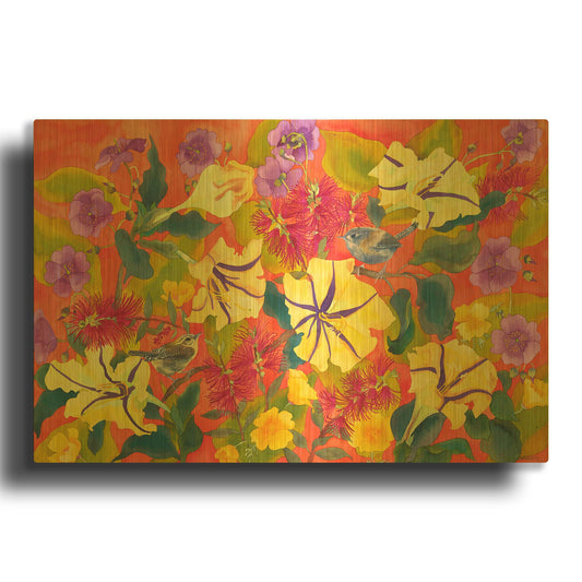 'Spring Joy' By Carissa Luminess Gold Metal Wall Art