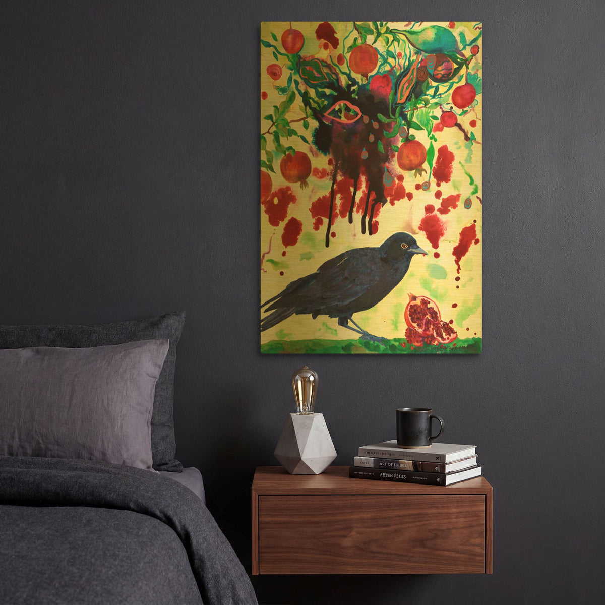 'Crow' By Carissa Luminess Gold Metal Wall Art