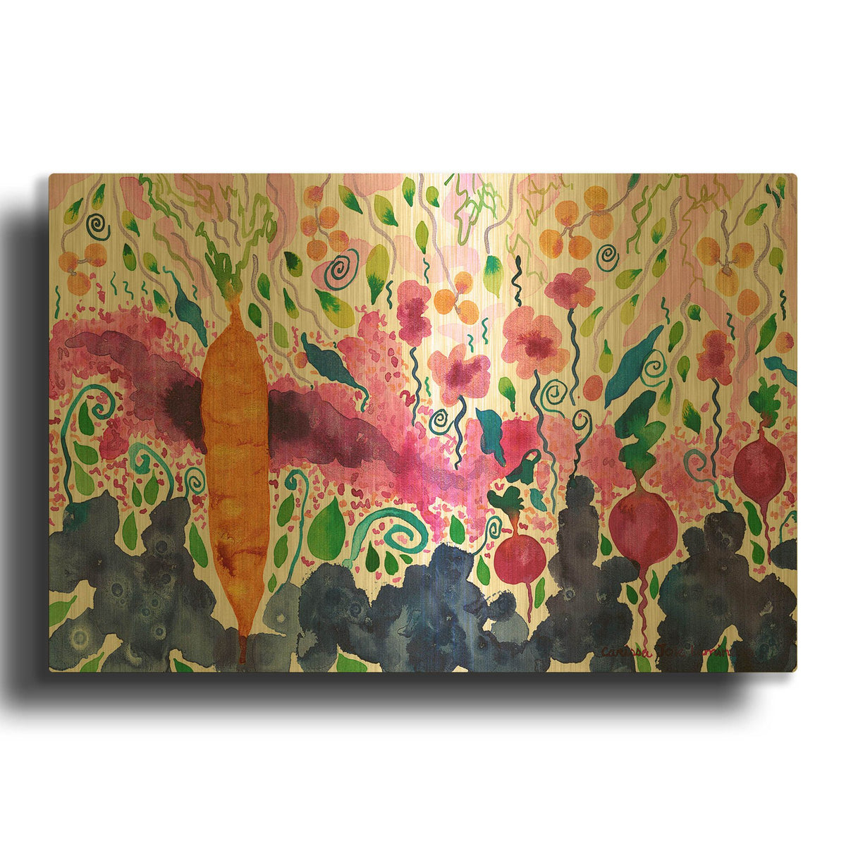 'Ode to a Carrot' By Carissa Luminess Gold Metal Wall Art