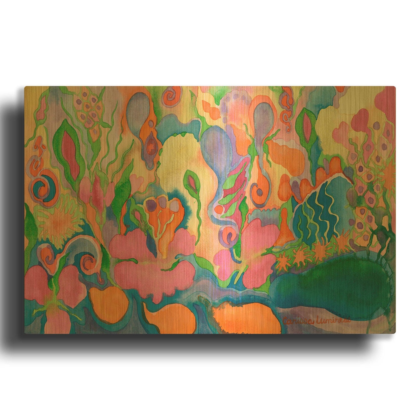 'Soft Landing' By Carissa Luminess Gold Metal Wall Art