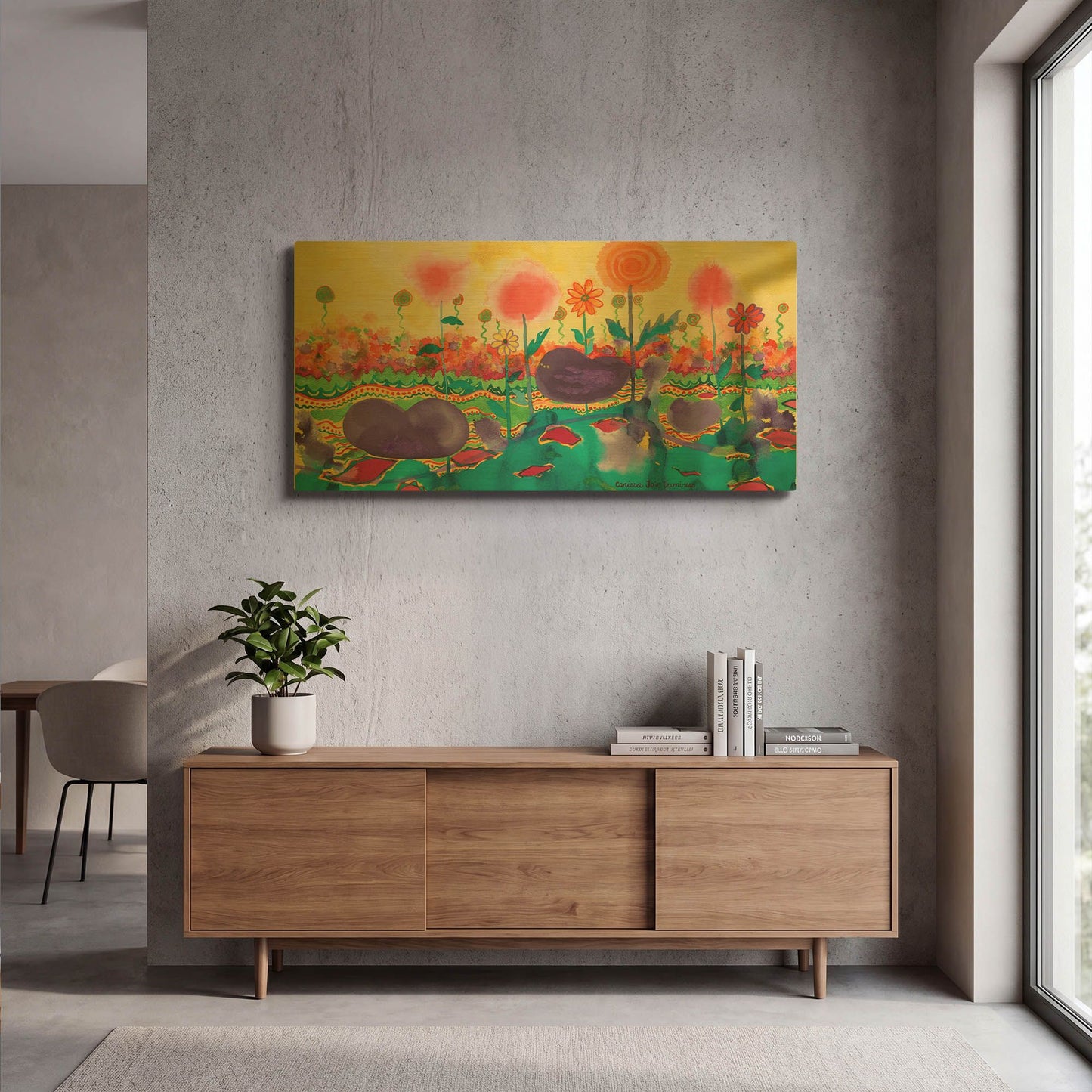 'The Field' By Carissa Luminess Gold Metal Wall Art