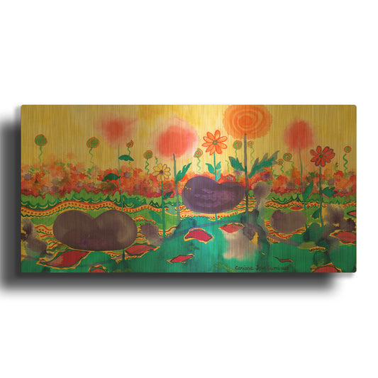 'The Field' By Carissa Luminess Gold Metal Wall Art