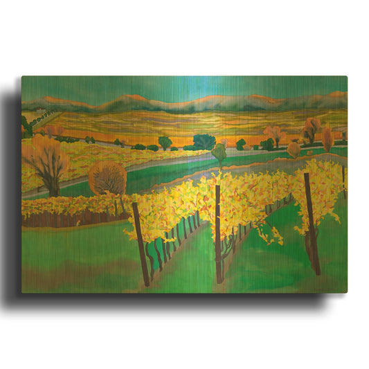 'Autumn Vineyard' By Carissa Luminess Gold Metal Wall Art