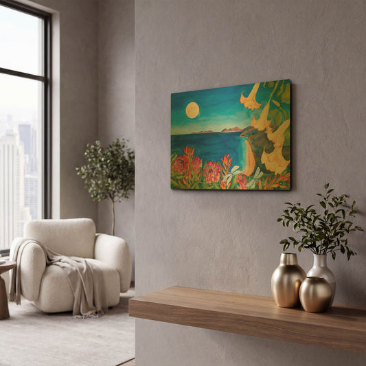 'Full Moon Transformation' By Carissa Luminess Gold Metal Wall Art