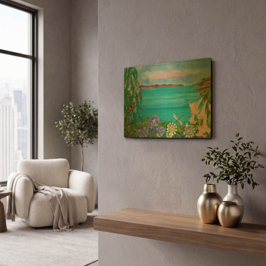 'Merrie s Seascape' By Carissa Luminess Gold Metal Wall Art