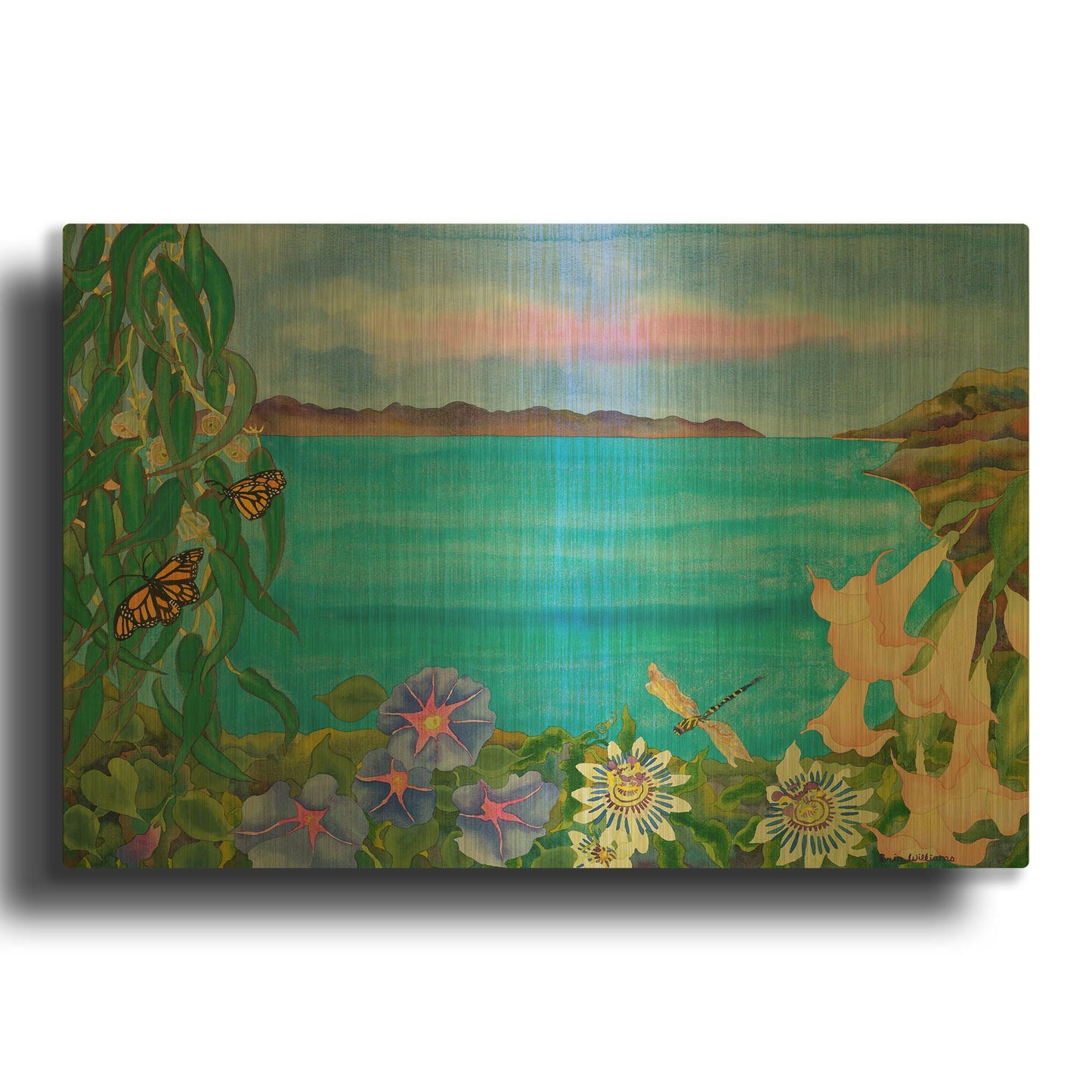 'Merrie s Seascape' By Carissa Luminess Gold Metal Wall Art