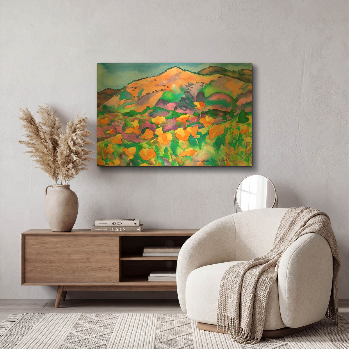 'Poppy Hills' By Carissa Luminess Gold Metal Wall Art