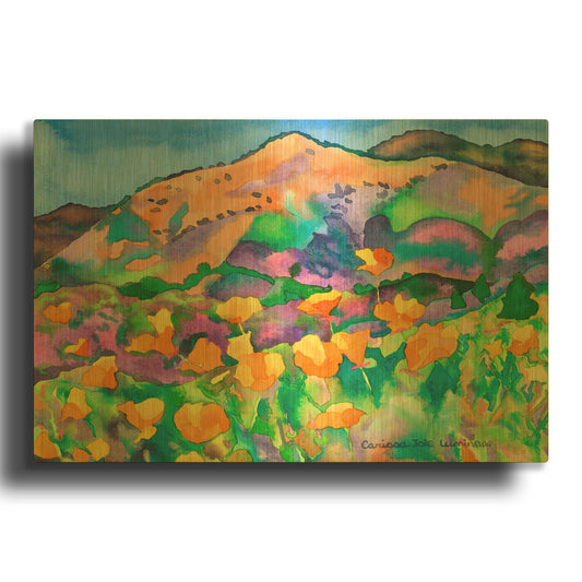 'Poppy Hills' By Carissa Luminess Gold Metal Wall Art