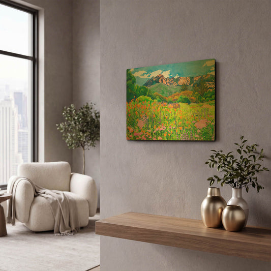 'Santa Barbara Botanic Garden' By Carissa Luminess Gold Metal Wall Art