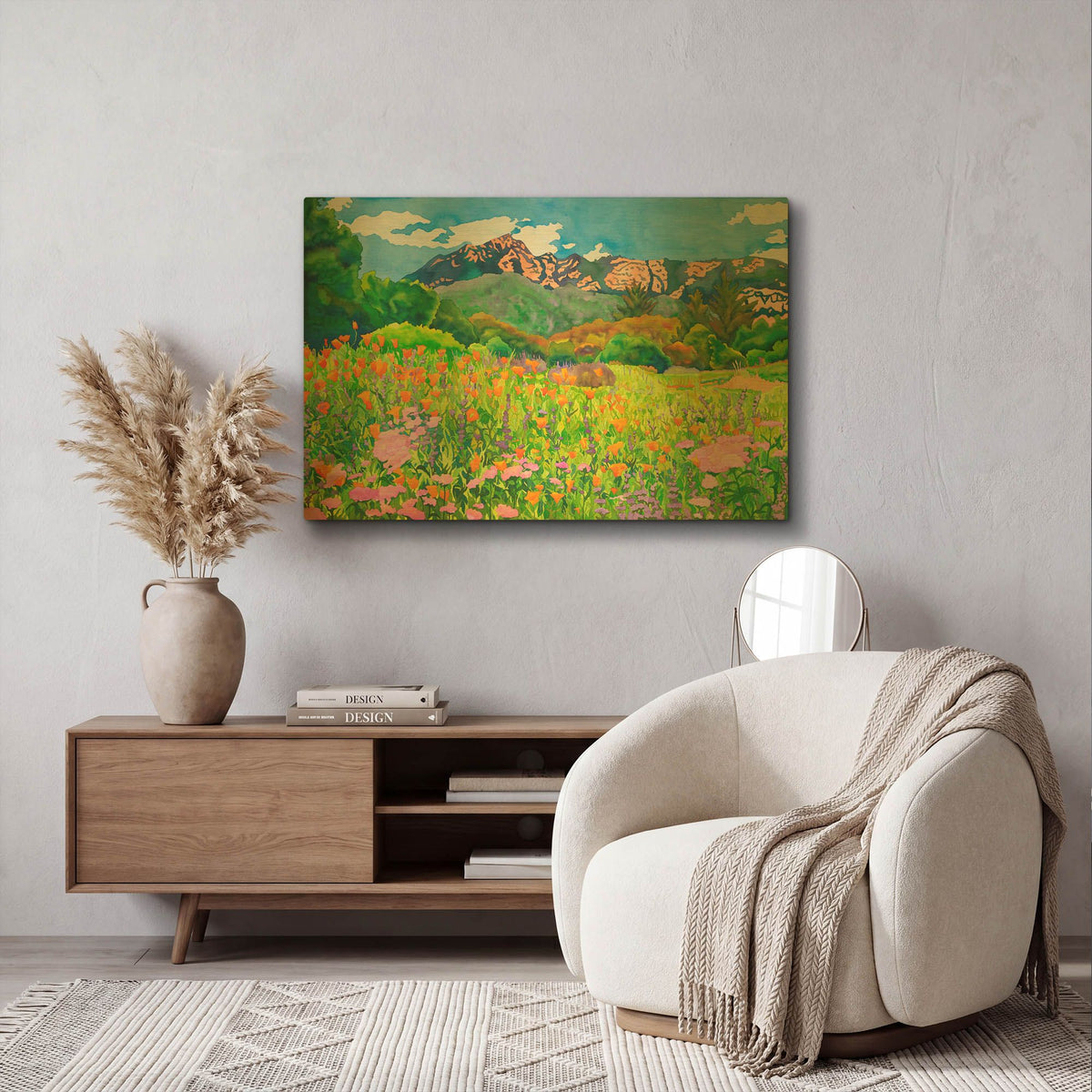 'Santa Barbara Botanic Garden' By Carissa Luminess Gold Metal Wall Art