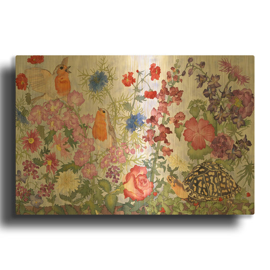 'A Turtles Dream' By Carissa Luminess Gold Metal Wall Art