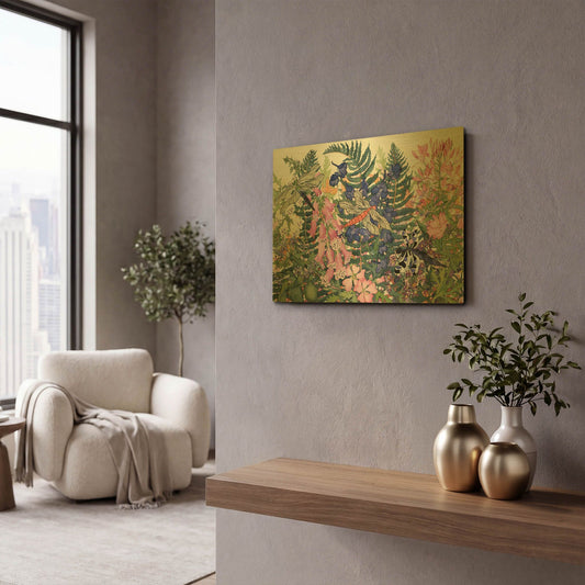 'Dragonflies' By Carissa Luminess Gold Metal Wall Art