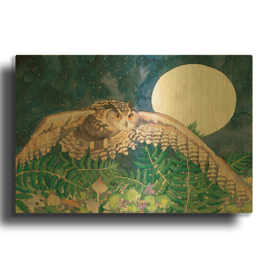 'Eagle Owl' By Carissa Luminess Gold Metal Wall Art