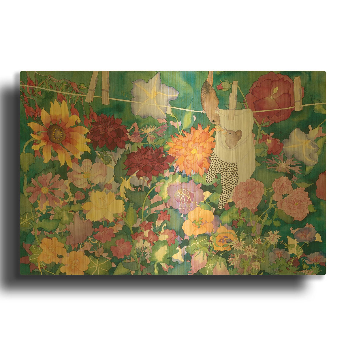 'Feeding Time' By Carissa Luminess Gold Metal Wall Art