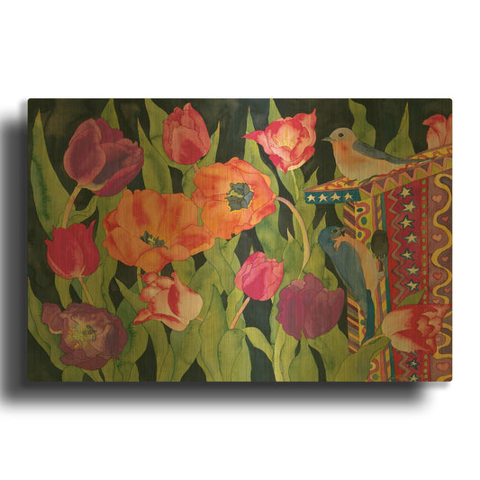 'Gypsy Bluebird House' By Carissa Luminess Gold Metal Wall Art