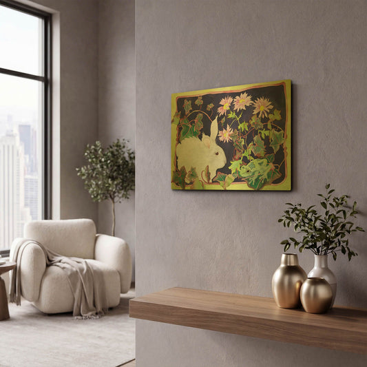 'Kiss That Frog' By Carissa Luminess Gold Metal Wall Art