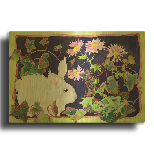'Kiss That Frog' By Carissa Luminess Gold Metal Wall Art