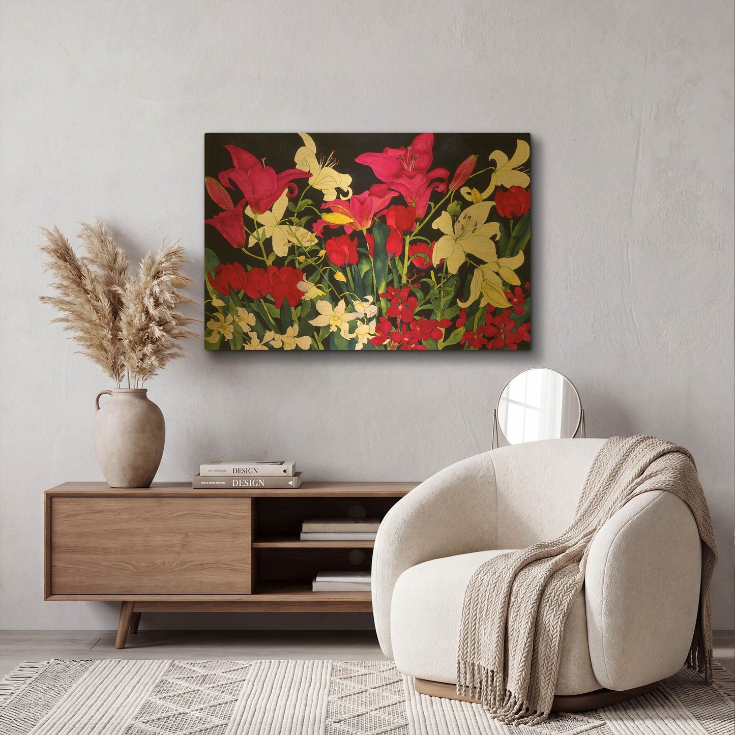 'Luscious Lilies' By Carissa Luminess Gold Metal Wall Art