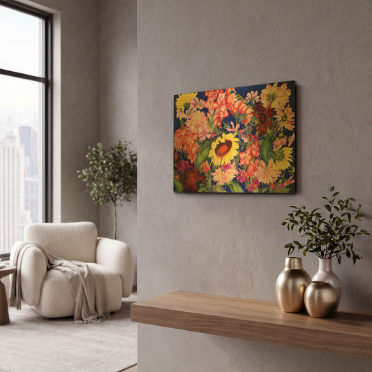 'Oregon Garden' By Carissa Luminess Gold Metal Wall Art