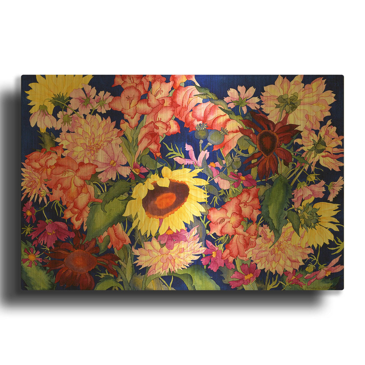 'Oregon Garden' By Carissa Luminess Gold Metal Wall Art