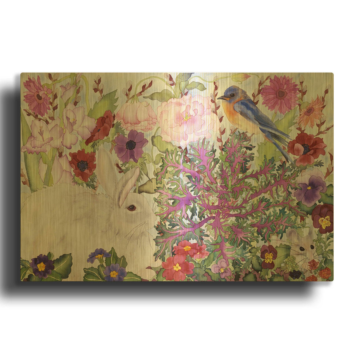 'Peaceable Garden' By Carissa Luminess Gold Metal Wall Art