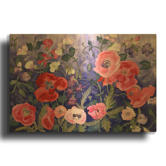 'Poppies and Sweet' By Carissa Luminess Gold Metal Wall Art