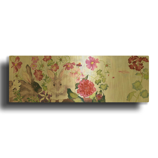 'Rabbit Family' By Carissa Luminess Gold Metal Wall Art