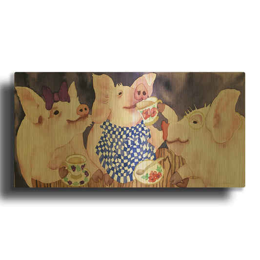 'Tea for Three' By Carissa Luminess Gold Metal Wall Art