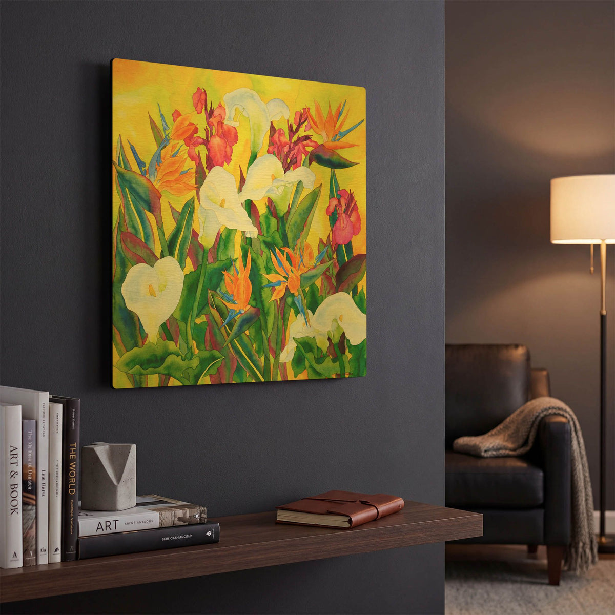 'Beautiful Santa Barbara- Square' By Carissa Luminess Gold Metal Wall Art