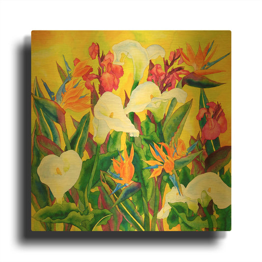 'Beautiful Santa Barbara- Square' By Carissa Luminess Gold Metal Wall Art