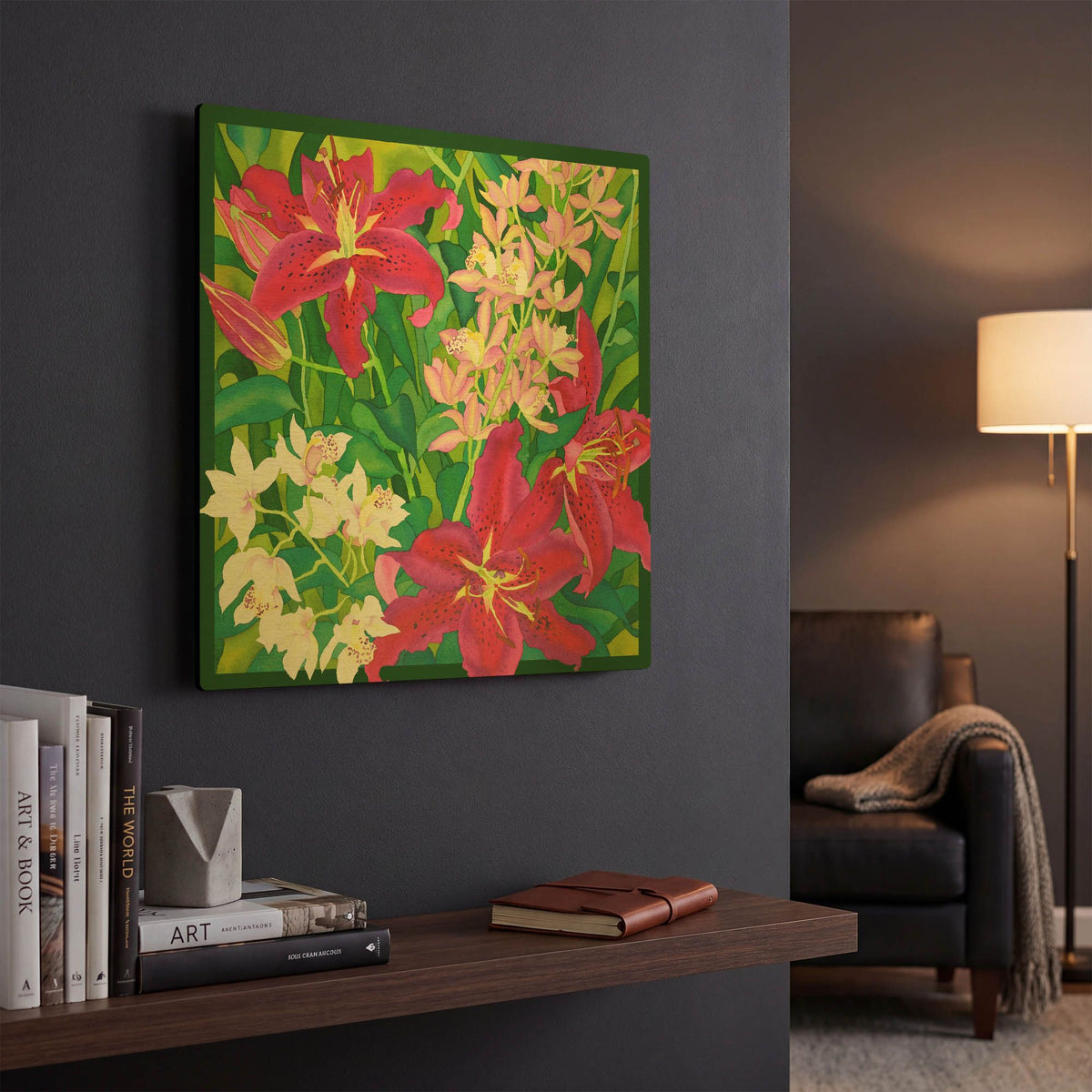 'Lilly Love - Square' By Carissa Luminess Gold Metal Wall Art