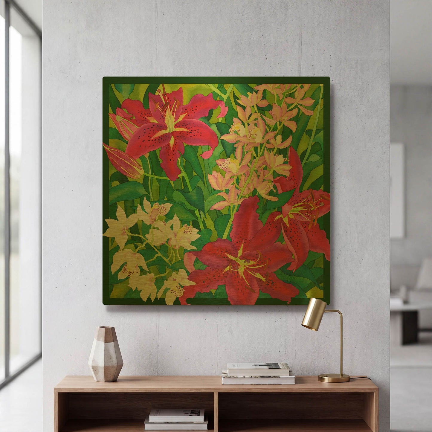 'Lilly Love - Square' By Carissa Luminess Gold Metal Wall Art