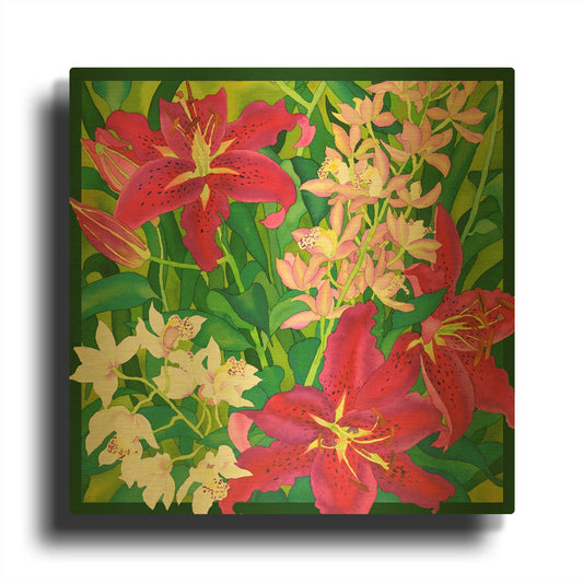 'Lilly Love - Square' By Carissa Luminess Gold Metal Wall Art