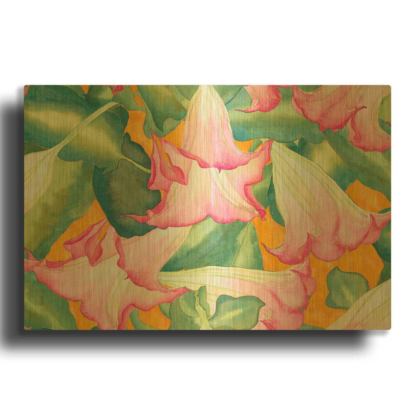 'Heavenly Divine- Angel Trumpets' By Carissa Luminess Gold Metal Wall Art