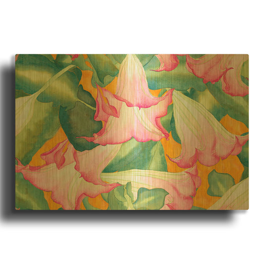 'Heavenly Divine- Angel Trumpets' By Carissa Luminess Gold Metal Wall Art