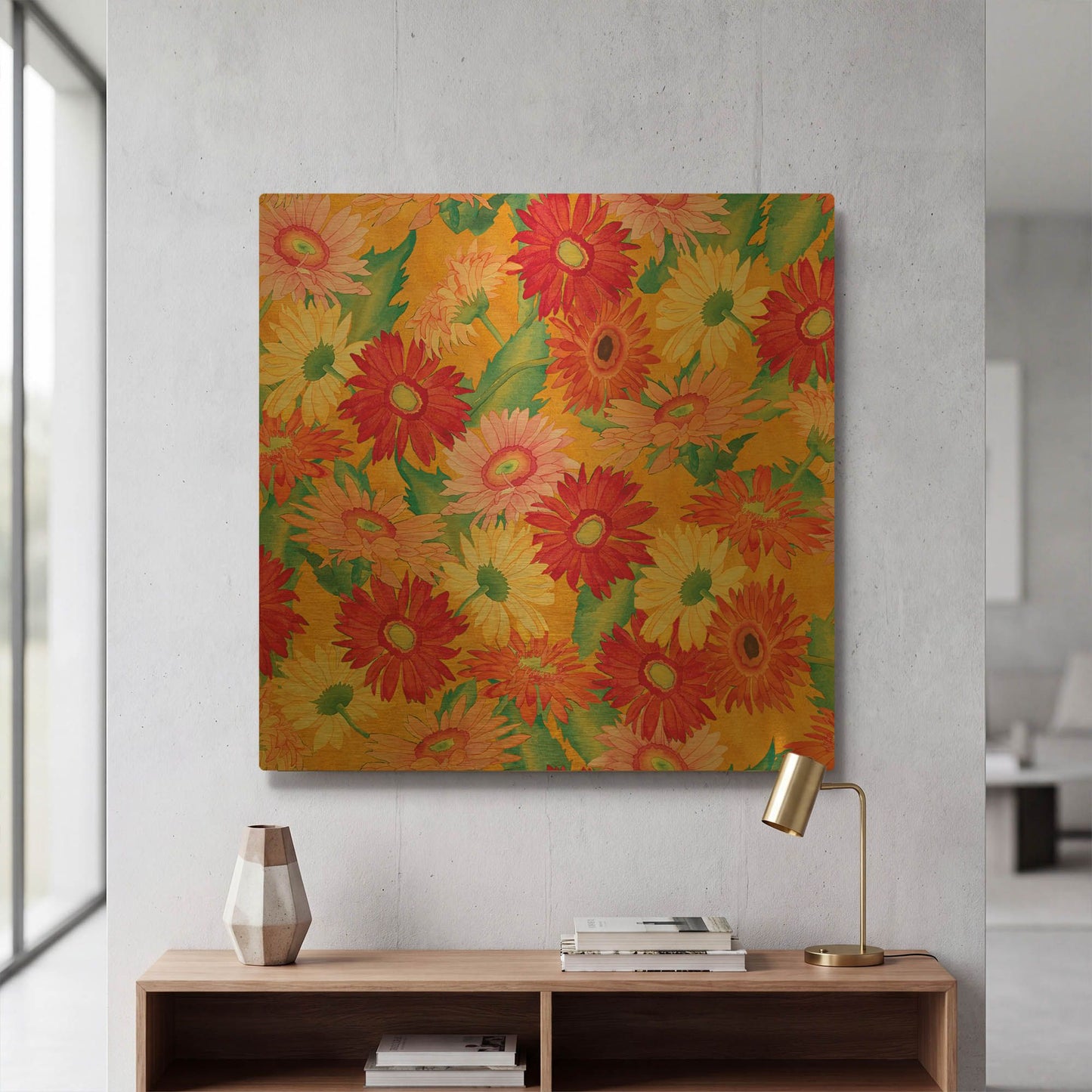 'Heavenly Divine- Daisies' By Carissa Luminess Gold Metal Wall Art