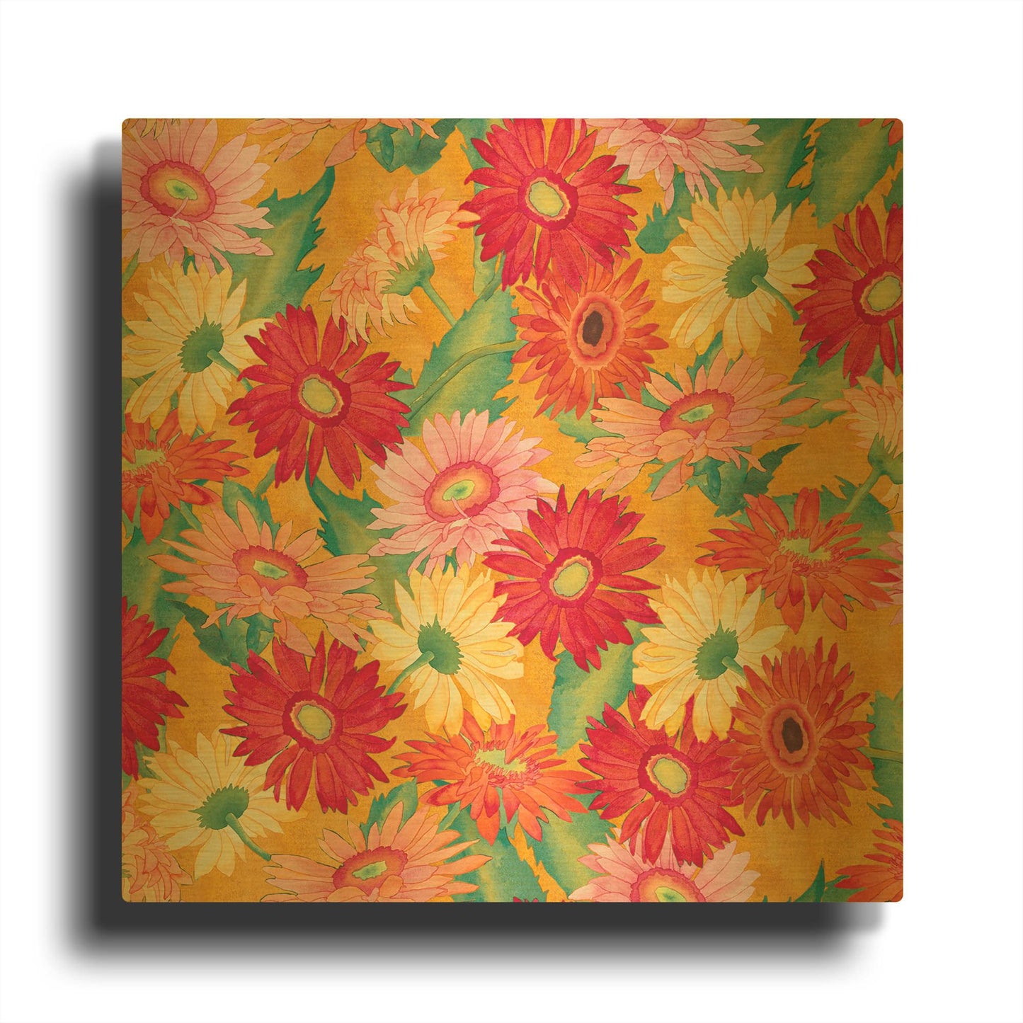 'Heavenly Divine- Daisies' By Carissa Luminess Gold Metal Wall Art