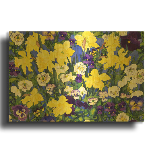 'Fertile Rising Pattern - Lead' By Carissa Luminess Gold Metal Wall Art