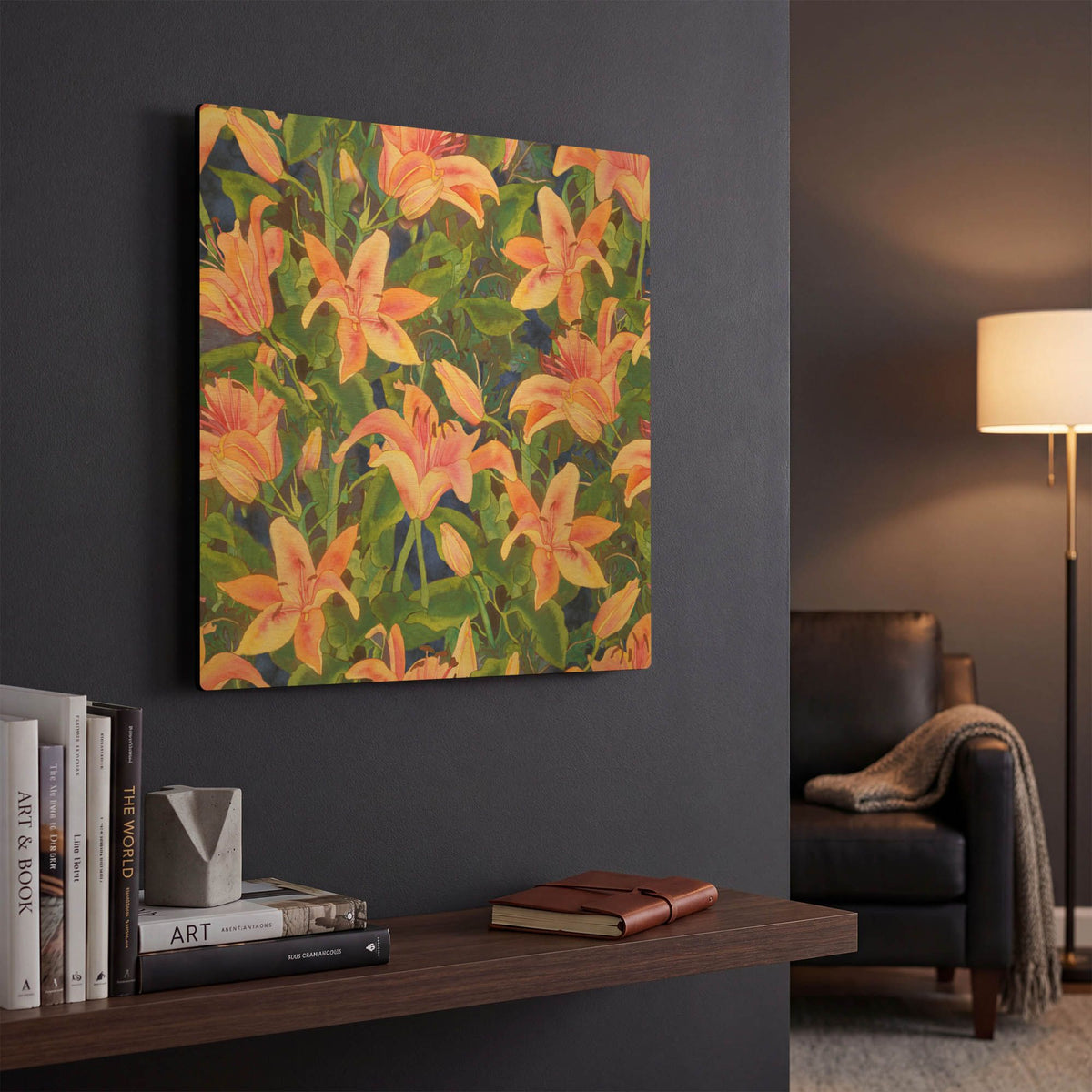 'Dance of Love- lily repeat' By Carissa Luminess Gold Metal Wall Art