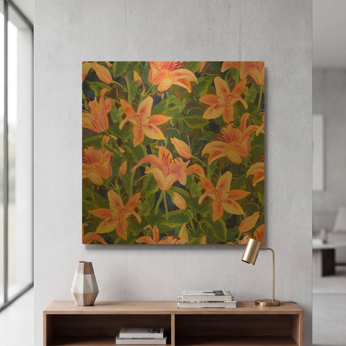 'Dance of Love- lily repeat' By Carissa Luminess Gold Metal Wall Art