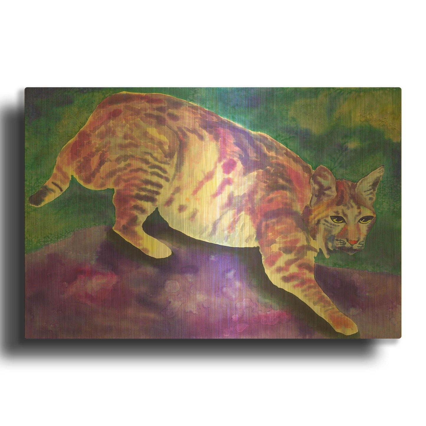 'Bobcat' By Carissa Luminess Gold Metal Wall Art