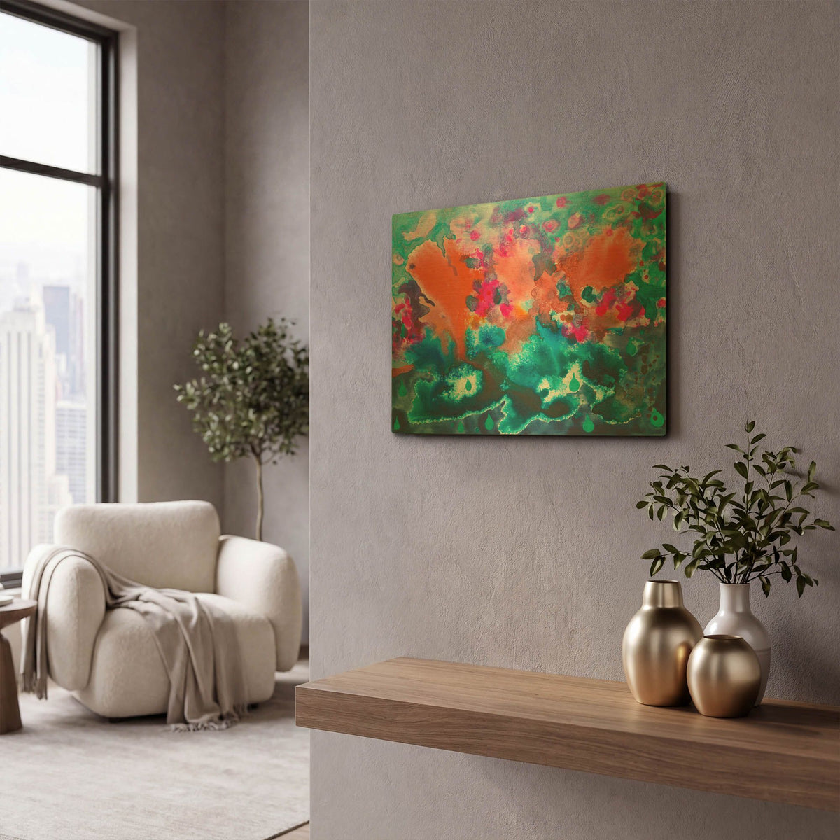 'Tropical Storm' By Carissa Luminess Gold Metal Wall Art