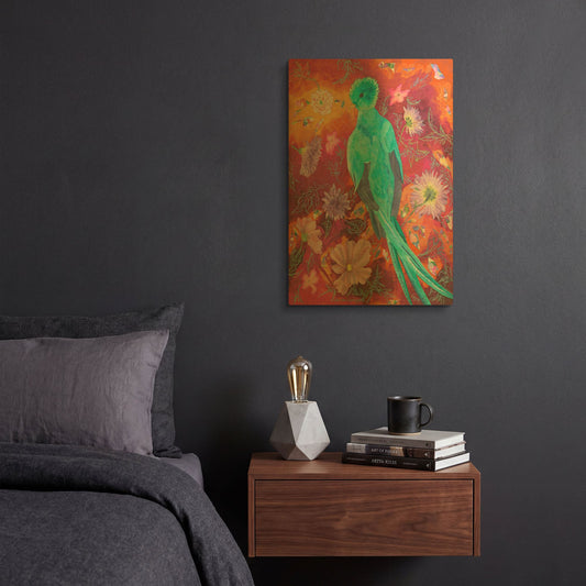 'Quetzecal' By Carissa Luminess Gold Metal Wall Art