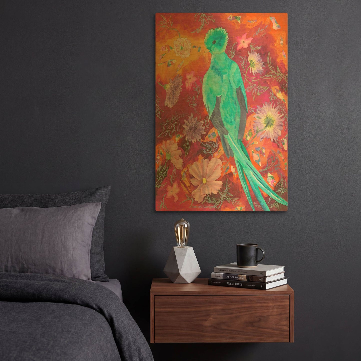 'Quetzecal' By Carissa Luminess Gold Metal Wall Art
